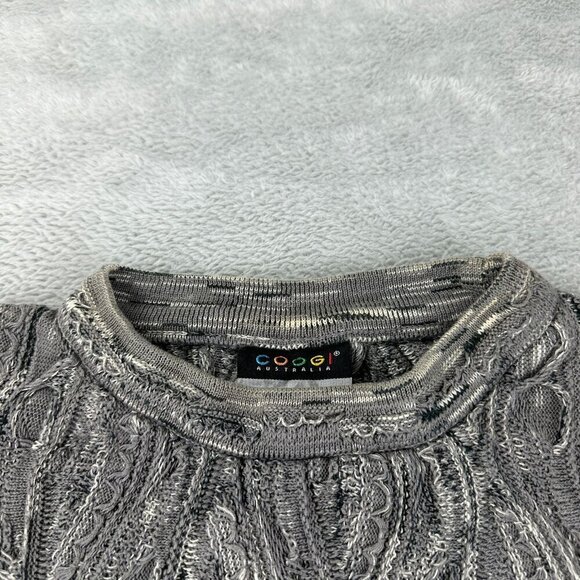 Coogi Australia Knit Grey Sweater Men's Size Large Vintage - Picture 8 of 13